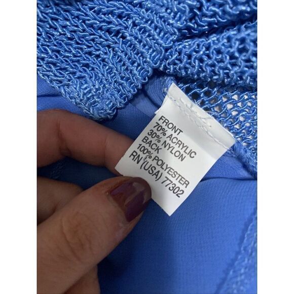 zara knit womens solid v neck mesh sheer tank top blouse medium - Picture 4 of 6